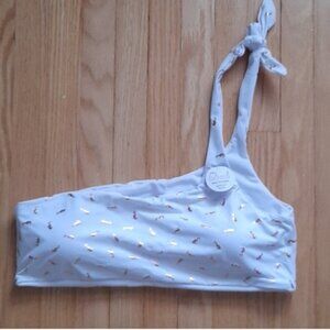 Ardene White and Gold Womens Swim Top